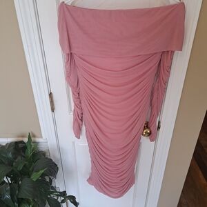 Fashion Nova Pink Long Sleeve Dress